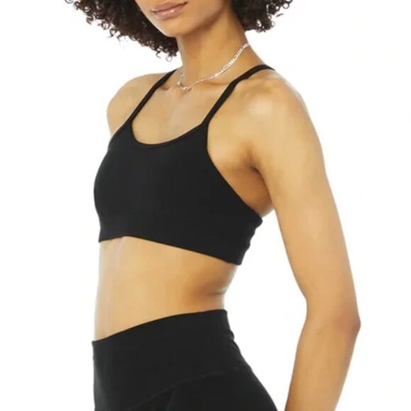 Alo Yoga Gratitude Alosoft Sports Bra Black Size Small - Picture 2 of 7
